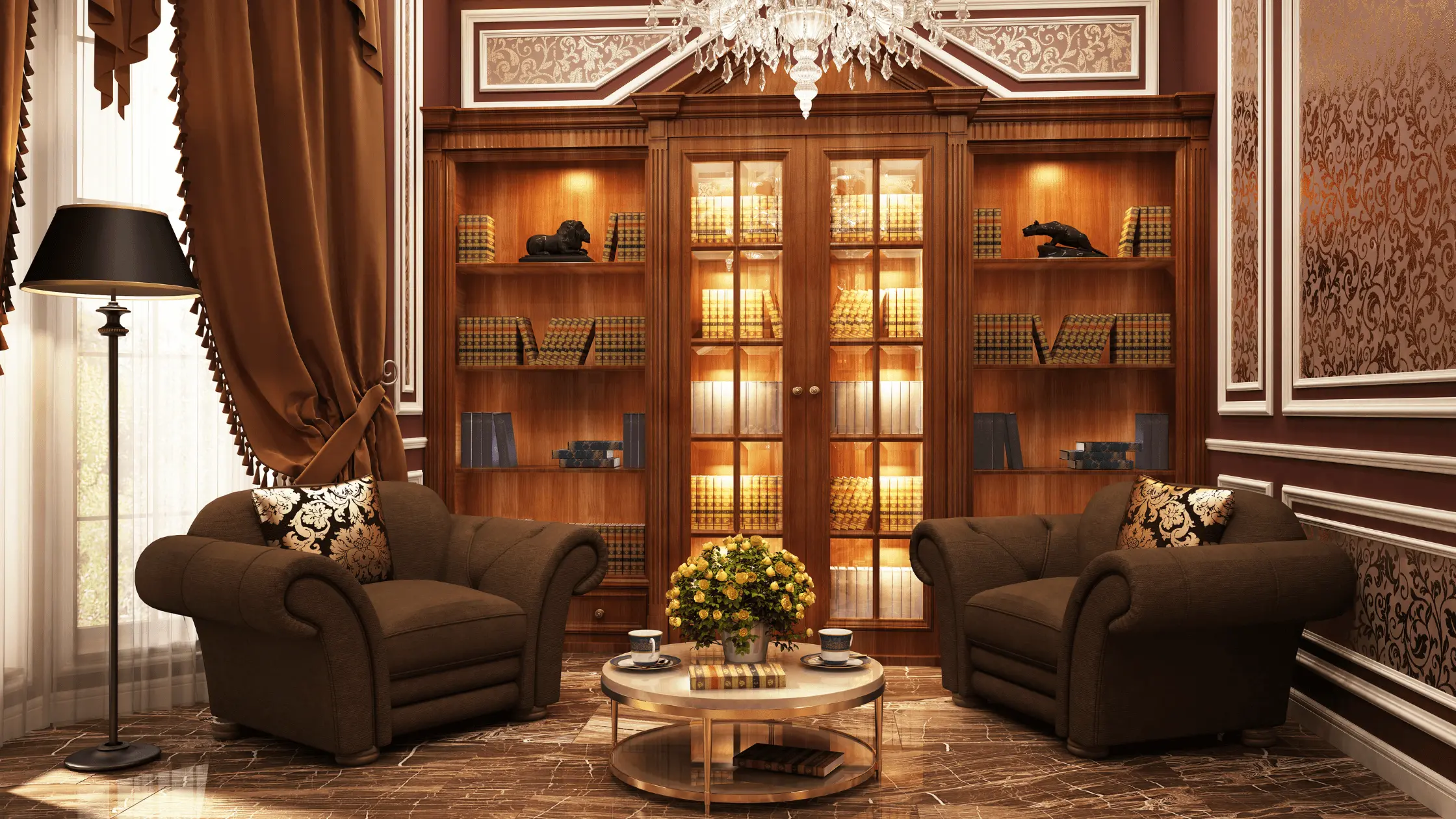 Home Library in a Mansion