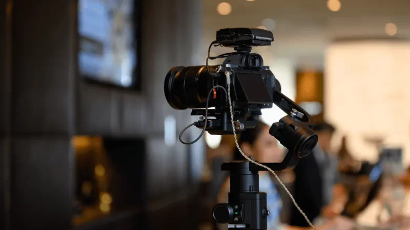 Camera on Gimbal Stabilizer